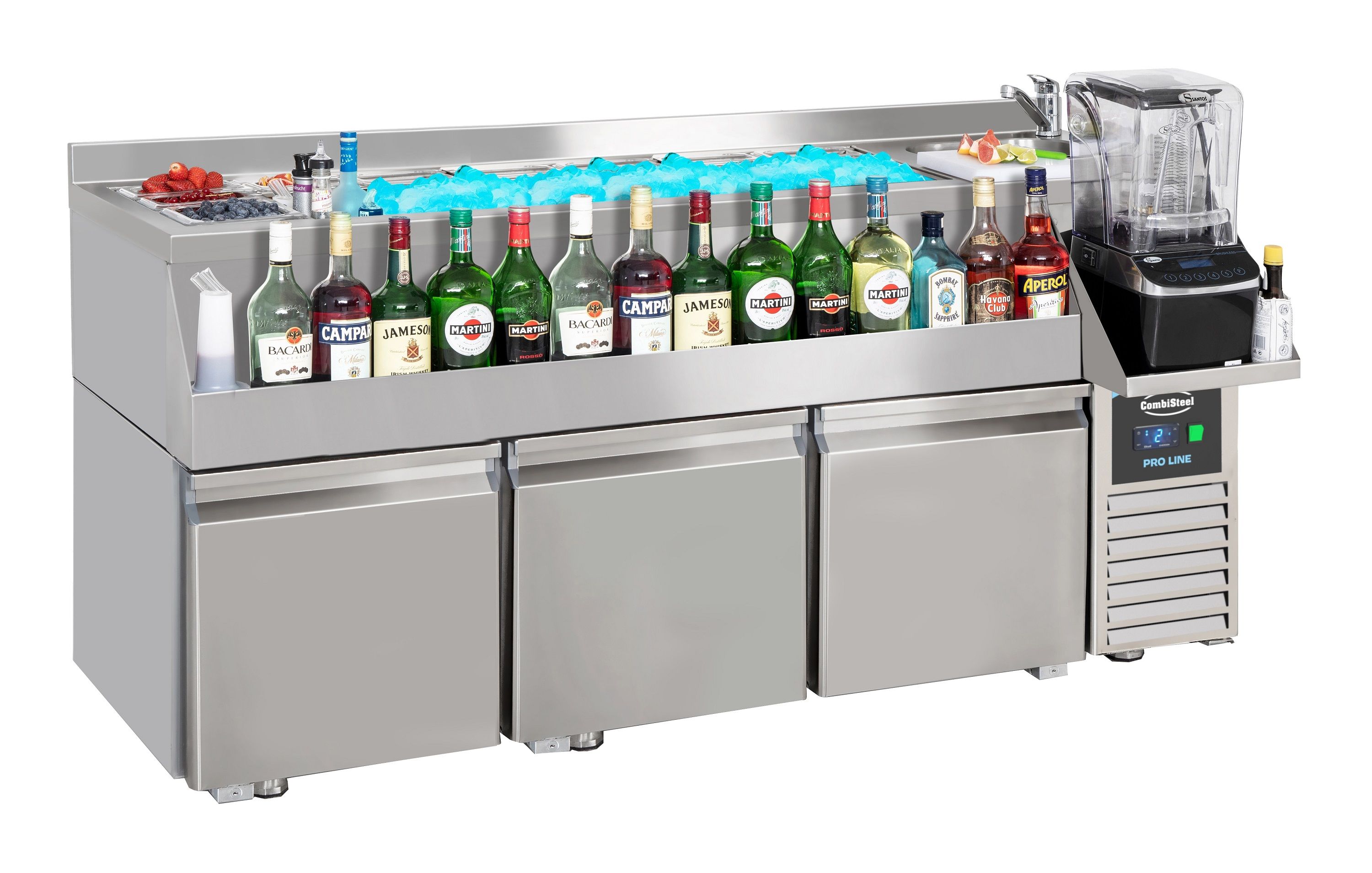 REFRIGERATED COUNTER 3 DOORS WITH COCKTAIL BAR STATION